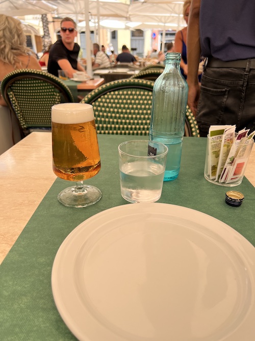 drinks on restaurant table