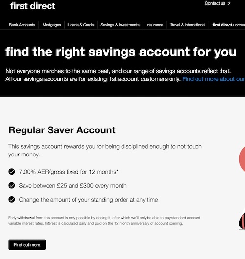 First Direct Savings screenshot