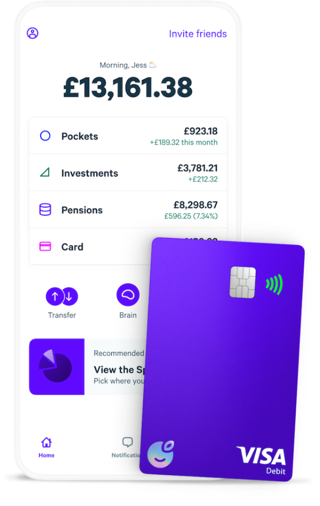 Smart Spending screenshot of plum app and card