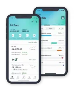 Wealthify dashboard two phone examples