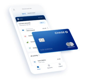 Chase banking app and card