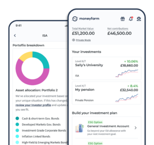 Moneyfarm app portfolio screenshots