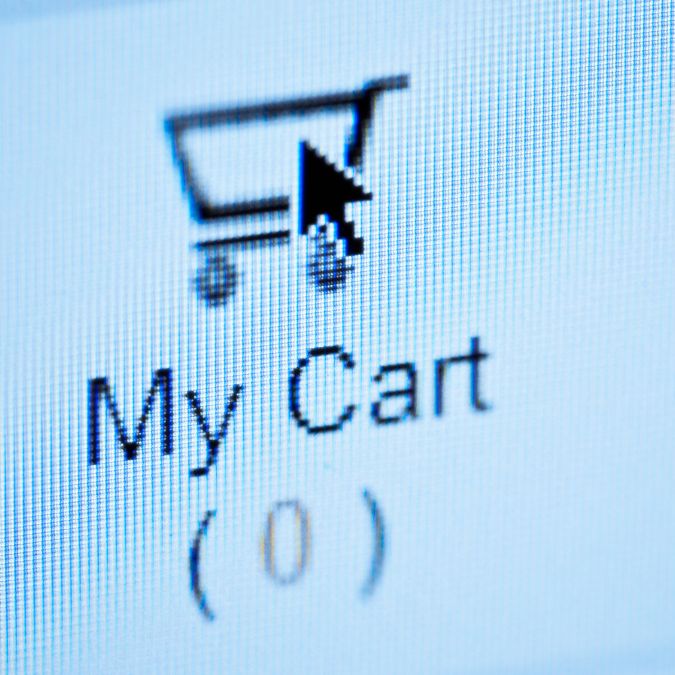 empty online shopping cart icon