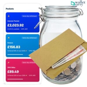 saving money in different ways digitally cash in envelope or coins in jar