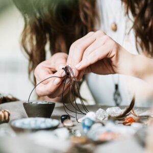 woman handmaking jewellery
